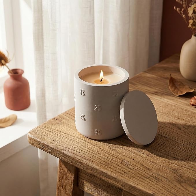 3D Cherry Emboss Lidded Cylinder Silicone Mold, Candle Holder Storage Jar Mold for DIY Candle, Plaster Ornament, Minimalist Home Decor & Craft Making