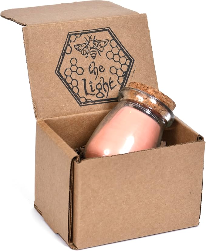 BeeTheLight Beeswax Jar Candle with Cork Lid - Citrus Aromatherapy Candle - 18 Hours Burn Time - All Natural 100% Pure Beeswax Candle - Handmade Decorative Jar Candle