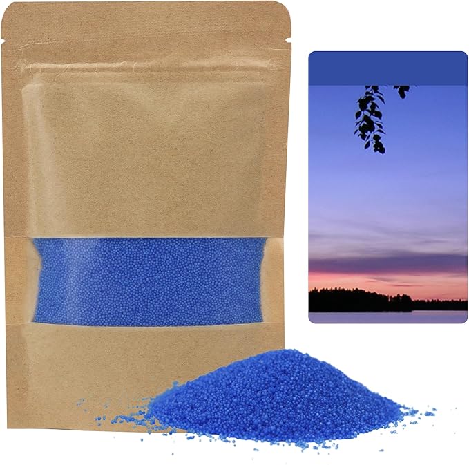 Monivi Scented Candle Sand 1.1lb Blue Pearled Candle Beads Sand Candles with Wicks for Mothers Day Gift 85 Burn Hours Refillable Candle Wax for DIY Candle Making(Scented Mid Summer Night)