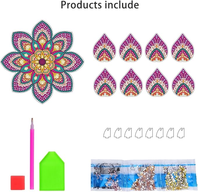5D DIY Diamond Art Painting PVC Flower Candle Holders Tealight/Tea Light/Votive Candle Holder, for Table Centerpiece Home Décor Party Wedding Dinning-Flower-14