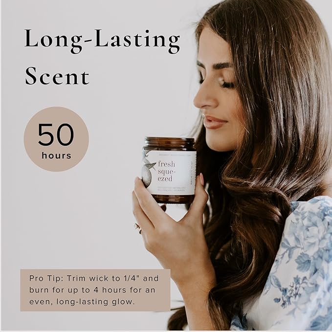 Broken Top Fresh Squeezed Pure Soy Candle | 9 oz. | Bergamot, Blood Orange & Cedar 50-Hour Burn Time. Natural Cotton Wick, Vegan, No Parabens, No Phthalates