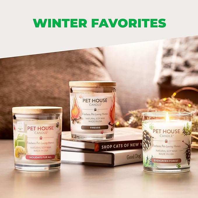 Pet House Pet Odor Candle Plant Based Soy Candle Clean Burning, Long Lasting for Home, Gingerbread Cookies