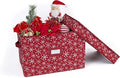 Covermates Keepsakes Treasurekeeper Storage Box – Heavy-Duty Polyester with Sturdy Interior Walls – Stackable Holiday Storage with Handles & ID Window, Red Snowflake