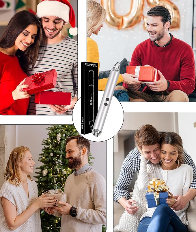 MEIRUBY Lighter Electric Candle Lighter with LED, Stocking Stuffers for Adults Women Men Wife Nana, Long Electronic Rechargeable USB Arc Lighters for Candle Camping BBQ, Gift for Women Men Mom Wife