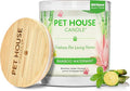 Pet House Candles, Plant-Based Pet Candle Clean Burning, 60 Hour Burn Time with a Natural Fiber Wick - Bamboo Watermint
