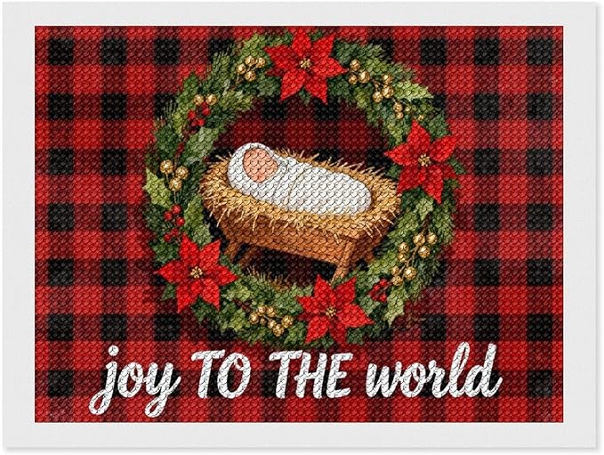AIVKIEJK Diamond Painting Kits for Adults - Faith Christmas World Joy Painting DIY 5D Full Drill Diamond Dots Paintings with Diamonds Gem Art and Crafts Home Decor 12"x16"