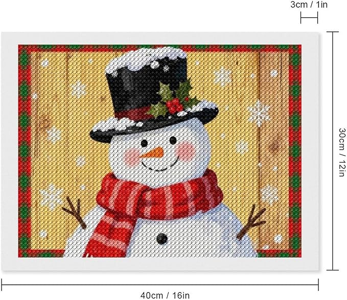 AIVKIEJK Diamond Painting Kits for Adults - Festive Snowman Red Scarf Painting DIY 5D Full Drill Diamond Dots Paintings with Diamonds Gem Art and Crafts Home Decor 12"x16"