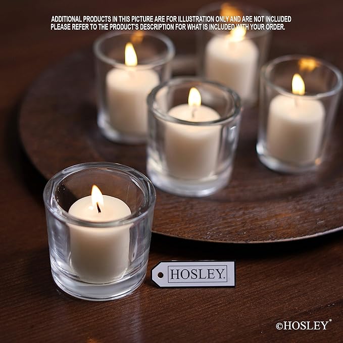 Hosley Set of 30 Unscented Ivory Votive Candles – Bulk Pack, Clean-Burning, Long-Lasting 10-12 Hour Burn Time – Ideal for Weddings, Home Décor, Spa, and Events