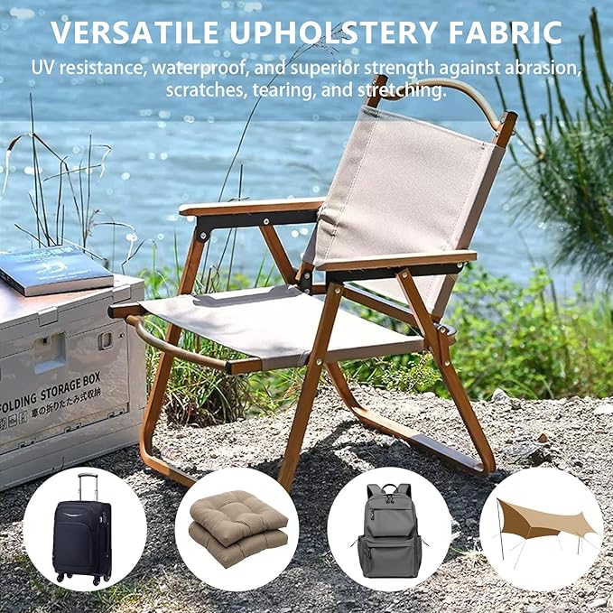 OTOEZ 600D Waterproof Canvas Fabric by The Yard, Fade & UV Resistant Outdoor Upholstery Material 58" W Water Resistant Cordura Polyester Fabric for Marine Boat Awning Tent Chairs DIY, 5 Yards Brown