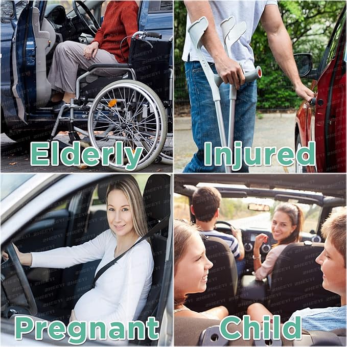 Automotive Standing Aid Safety Grab Handle Adjustable Vehicle Support Strap Portable Nylon Car Assist Device Grip Handle for Elderly, Disability