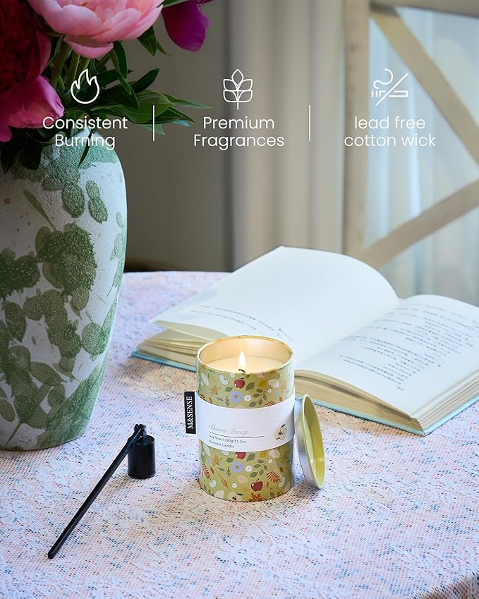 M&SENSE Spring Candle 11.3 oz, Harvest Breeze Scented Candle, Non-Toxin Soy Wax for Home Scented, Floral Candles Gift for Her, Up to 70 Hours Burning Long-Lasting Fragrance