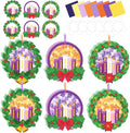 Glicholi 42 Packs Christmas Advent Wreath Suncatchers Crafts, Make Your Own Advent Candle DIY Tissue Art Craft Gift with Joy Christ Peace Hope Love for Xmas Home Church Game Activities