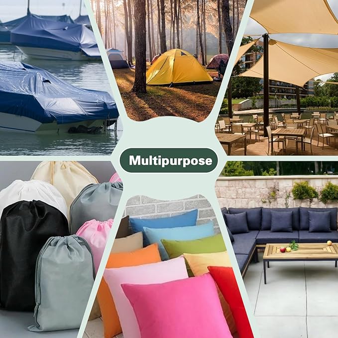 ANMINY 100% Waterproof Outdoor Fabric by The Yard, 58" W 600D Marine Canvas Fabric with PVC Backing, Ripstop Upholstery Material for Furniture Boat Covers Tent Awning, 1 Yard Army Green
