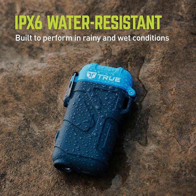 True Plasma Lighter XRL | Flameless and Fuel-Free, Plasma Arc Technology, 100+ Ignitions on a Single Charge, Windproof, Water-Resistant, Compact and Rugged Design - Gray/Blue