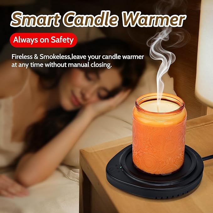 Candle Warmer with Timer, Coffee Mug Warmers for Large Jar,Safely Releases Scents Without a Flame, Melt The Candle Quickly, Enjoy Your Warm Coffee Tea. Gifts for Festival Birthday Women Men Mom Dad
