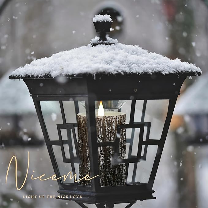 NICEME LED Flameless Candles Real Wax Battery Operated Candles Flickering Teardrop Wick Electric Decorative Pillar Candles with Remote Timer