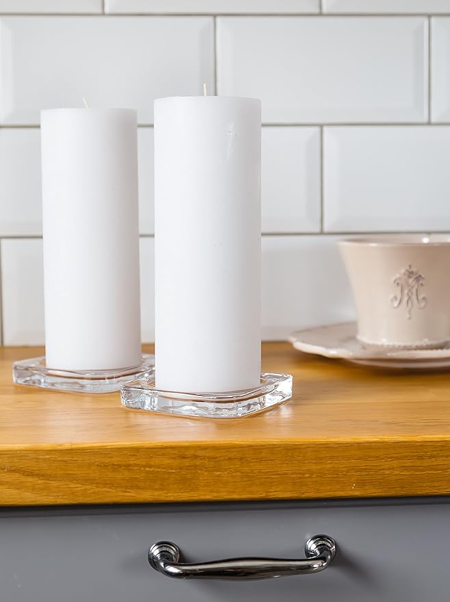 Melt Candle Pillar Candles, 2 Pack - Unscented Candles for Home, Church, Weddings, & More - 3" x 8", White