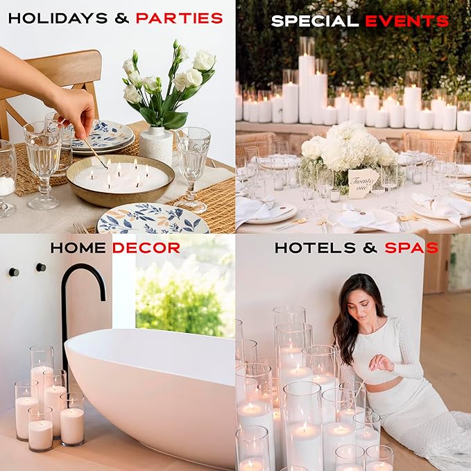 Vogue Candles Granulated Nude Wax Refill – 1LB Pearled Candle Sand Wax – Mother’s Day Candle Kit with 15 Cotton Wicks for DIY Home Lighting – Plant-Based & Reusable for Clean Burning & Custom Vessels