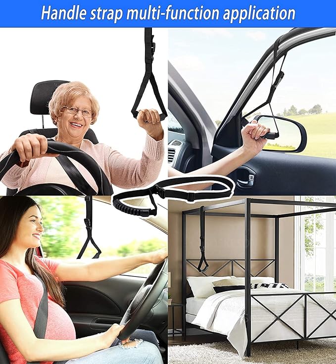 KOUNATSURI Car Handle Assist for Elderly Car Door Handle Multifunction Handle Car Door Latch Handle for Seniors and Handicapped(Blue)