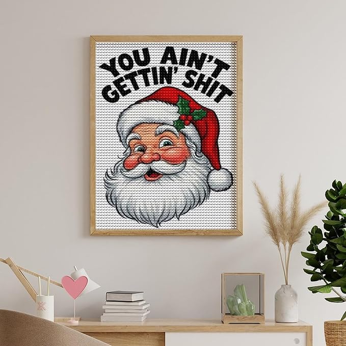 AIVKIEJK Diamond Painting Kits for Adults - Humorous Santa Claus Christmas Painting DIY 5D Full Drill Diamond Dots Paintings with Diamonds Gem Art and Crafts Home Decor 12"x16"