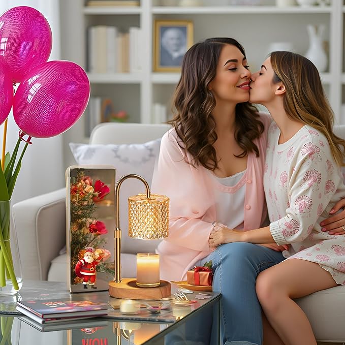 seenlast Electric Candle Lamp Warmer with Timer Dimmer Adjustable Height,Gifts for Women and Men,Vintage Home Decor