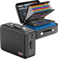 DocSafe Fireproof Document Box with Lock, Hard Case File Organizer with Accordion File Folder, Fireproof Water Resistant Safe Box Home Office Travel Storage for Important Documents Laptop Black