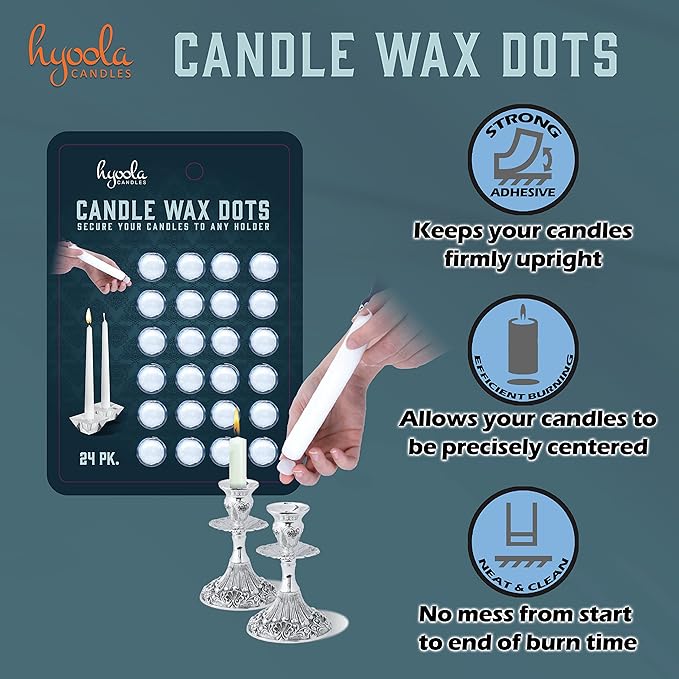 Hyoola Candle Sticky Dots - Candle Wax Dots - Candle Adhesive - 24 Dots