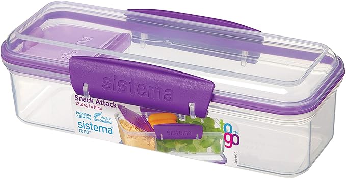 Sistema Snack Attack To Go Snack and Dip Container, 13.6 oz