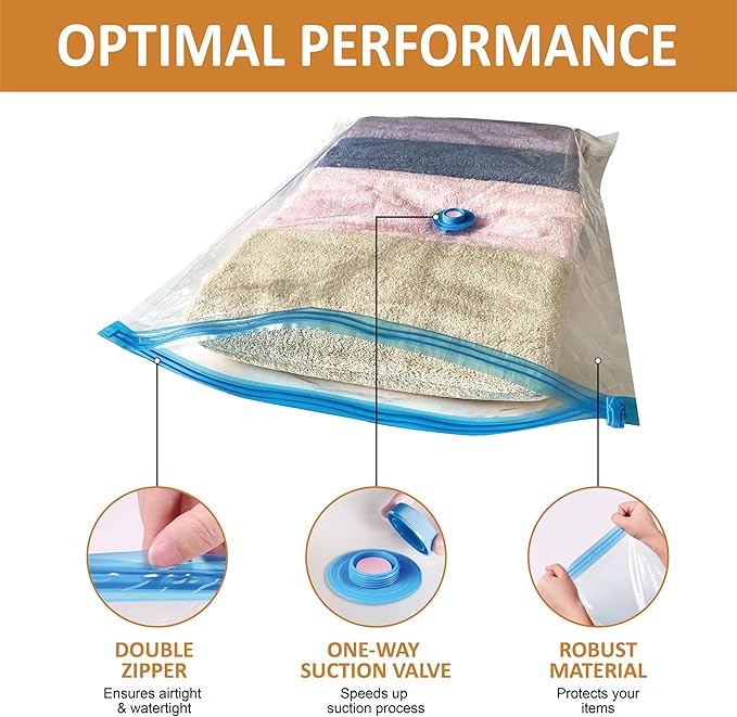 Space Saver Vacuum Storage Bags Combo - 15 Bags (2Jumbo/2Large/6Medium/5Small) with Electric Pump, Ideal for Clothes, Comforters, Blankets & Bedding