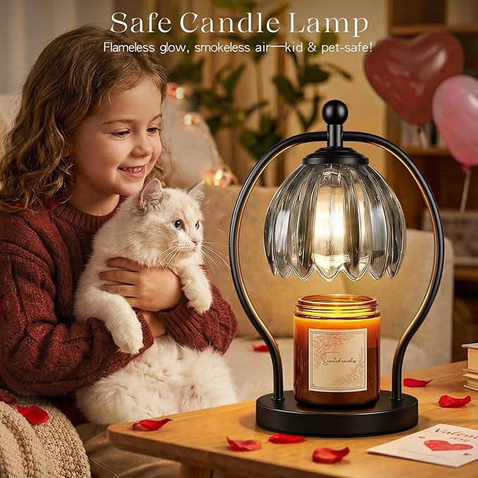 Candle Warmer Lamp, Dimmable Candle Warmer with Timer, Black Vintage Candles Wax Warmers for Jar Candles Christmas Birthday Gifts for Women Mom, New Home Decor for Bedroom Living Room