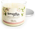 Honeysuckle Jasmine Highly Scented Natural 3 Wick Candle, Essential Fragrance Oils, 100% Soy, Phthalate & Paraben Free, Clean Burning, 14.5 Oz.