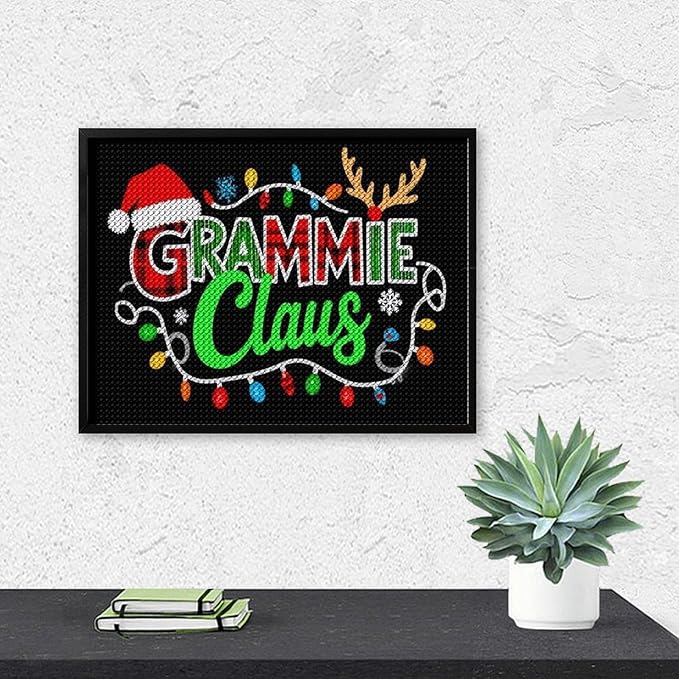 AIVKIEJK Diamond Painting Kits for Adults - Grammie Claus Grandma Christmas Xmas Painting DIY 5D Full Drill Diamond Dots Paintings with Diamonds Gem Art and Crafts Home Decor 12"x16"