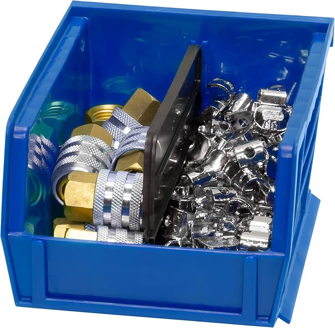 Akro-Mils 30210 AkroBins Plastic Storage Bins, Space-Saving Stackable Bins for Garage, Pantry, Craft Organization, 5" x 4" x 3", Blue,(Pack of 24)