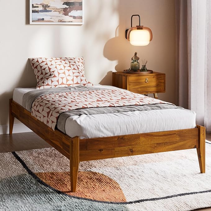 Dinkee Basic Bed Frame Without headboard - Caramel -Twin