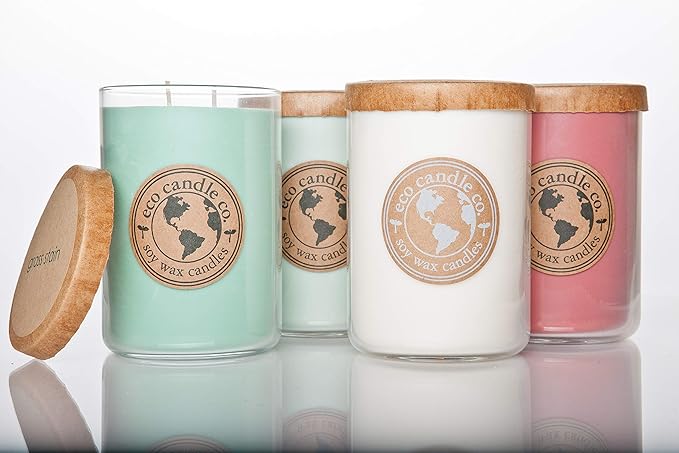 ECO CANDLE CO. Recycled Candle, Orange Clove, 26 oz. Double Wick - Scents of Oranges Pierced with Spicy Cloves - 100% Soy Wax, No Lead, Kraft Paper Label & Lid, Hand Poured
