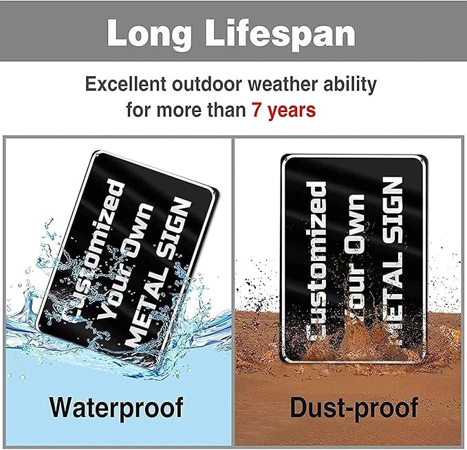 Metal Tin Sign Household Waste Bin Notice Sign Indoor & Outdoor Use Safety Warning Sign 12""X8"", Acrylic10