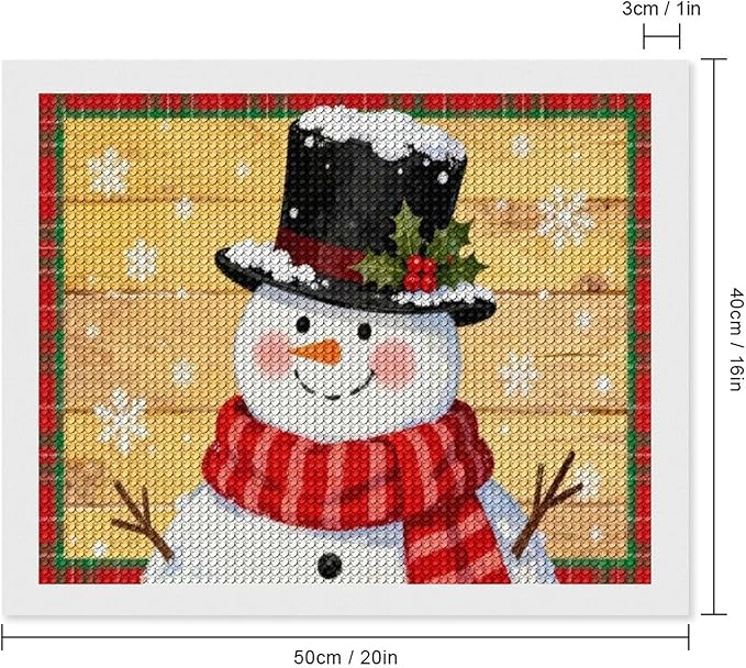 AIVKIEJK Diamond Painting Kits for Adults - Festive Snowman Red Scarf Painting DIY 5D Full Drill Diamond Dots Paintings with Diamonds Gem Art and Crafts Home Decor 16"x20"