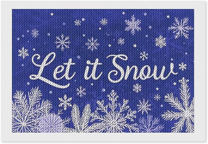 AIVKIEJK Diamond Painting Kits for Adults - Festive Snowflake Christmas Let It Snow Painting DIY 5D Full Drill Diamond Dots Paintings with Diamonds Gem Art and Crafts Home Decor 8"x12"