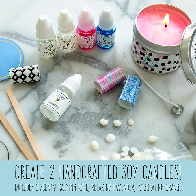 STMT D.I.Y. Custom Candles, Candle Maker Kit, DIY Candle Making Set, Make Your Own Candle Starter Kit for Kids, Ages 8+, Colors may vary