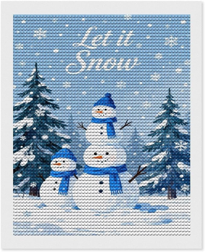 AIVKIEJK Diamond Painting Kits for Adults - Merry Christmas Snowman Winter Painting DIY 5D Full Drill Diamond Dots Paintings with Diamonds Gem Art and Crafts Home Decor 16"x20"