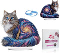ARTopet DIY Diamond Desktop Ornament PET Irregular Shape Special Shaped Crystal Double Sided Pattern Single Sided Drill Diamond Art Painting Tabletop Home Ornaments Decor-Cat