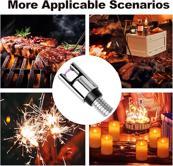 2 Pack Electric Candle Lighters – USB Rechargeable Plasma Arc, Windproof Flameless with Flexible Neck for Candles, Fireplace, BBQ, Camping
