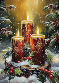 MOGTAA Christmas Diamond Art Kits for Adults, 5D Full Drill Christmas Candle Diamond Painting Kits for Adults Beginner, DIY Round Diamond Dots for Adults, Gem Art for Home Wall Decor 12 X 16 Inch