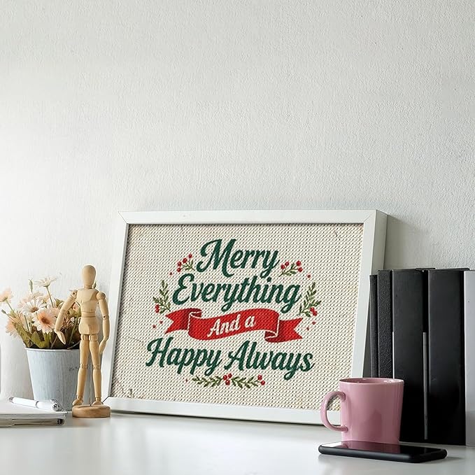 AIVKIEJK Diamond Painting Kits for Adults - Merry Christmas Painting DIY 5D Full Drill Diamond Dots Paintings with Diamonds Gem Art and Crafts Home Decor 8"x12"