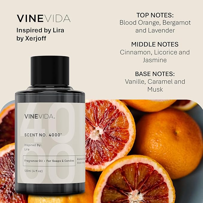VINEVIDA [16oz] Lira Fragrance Oil for Candle Making - Natural Candle Oil Scents - Soap Making Essential Oil - Made in USA