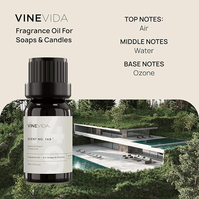 VINEVIDA [10 ml] Private Villa; Fragrance Oil for Candle Making and Soap Making - Premium Candle Scents for Soy Candles
