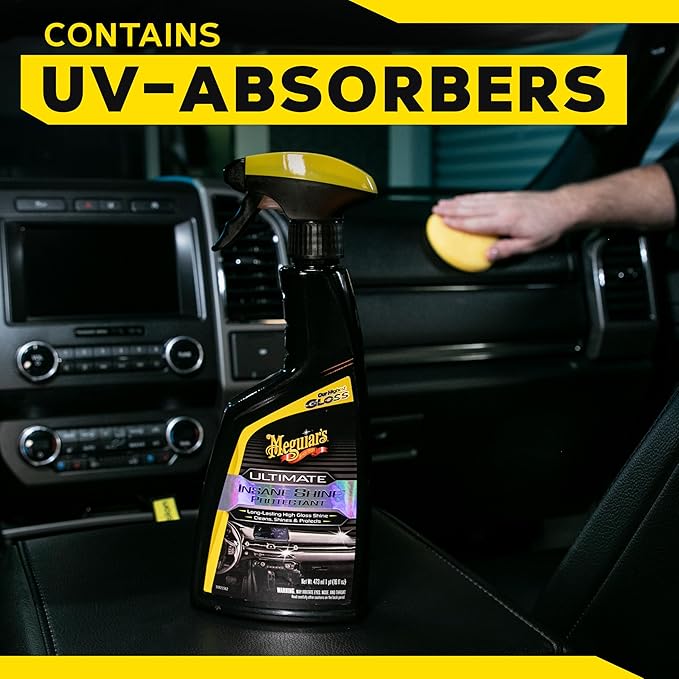 Meguiar's G220216 Ultimate Insane Shine Protectant,Car Cleaning Spray That Creates a Lasting and Glossy Shine,Auto Care Product Safe for Exterior and Interior Surfaces,16 Oz,(Pack of 2)