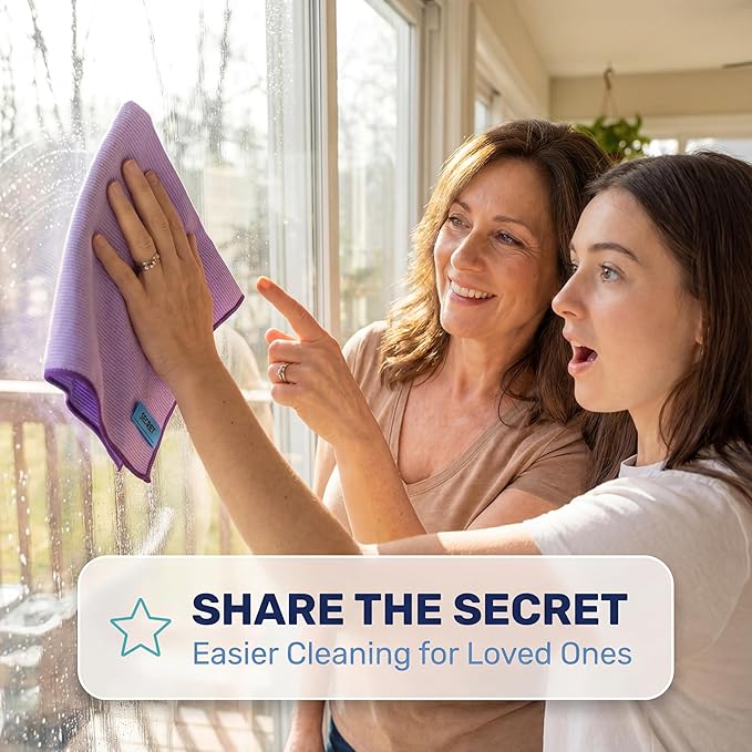 Pure-Sky Microfusion Window Thickened Magic Cleaning Cloth - Microfiber Streak Free Cleaning Cloths Reusable Magic Cleaning Wipes for Windows Glass Magic Streak Free No Wiping Marks Glasses Cleaner