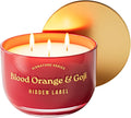 Hidden Label Blood Orange & Goji Scented Candles, 3 Wick Aromatherapy Candle for Home Scented – 18oz/70-Hour Burn Time, 100% Natural Soy Candle Non Toxic, Luxury Home Décor for Women and Men Gifts