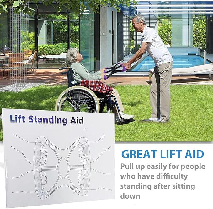 10.8" Standing Aid and Handicap Bar with Non Slip Handles Fall Assist Devices 450 Lbs Weight Capacity, Portable Mobility for Elderly Senior Patients, Disable and Caregivers (Purple)